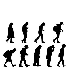 Obraz premium Silhouettes of people walking