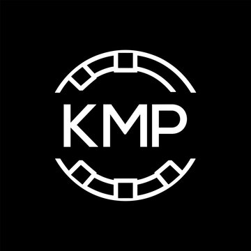 Clean Line Art Monogram Emblem for Brands, KMP Later Logo, Unique Letter  Logo with Circular Motif, 
