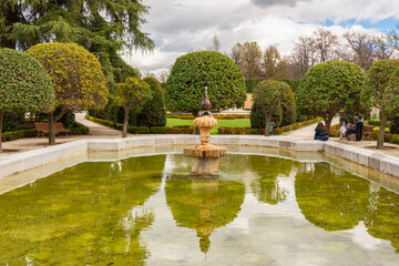 Fountain in Buen Retiro park, Madrid, Spain