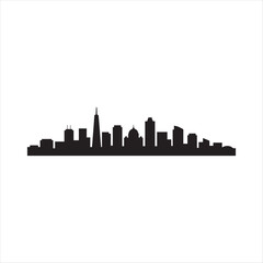 Fototapeta premium Black city skyline silhouette horizontal urban design