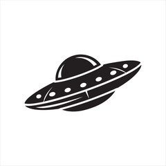 Retro flying saucer spaceship illustration classic design
