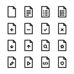 File line icon vector. Document icons. Report, File, Checklist, Add and Remove file line icons. 