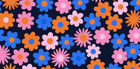 Colorful floral pattern creating a vibrant atmosphere in a summery garden