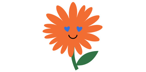 Bright and cheerful flower with a smiling face brings joy in a simple yet artistic design