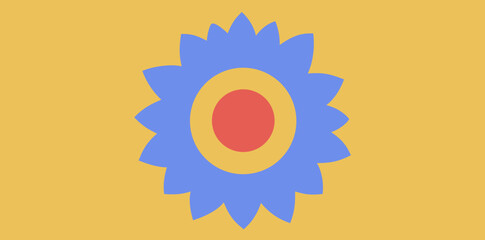Unique design showcasing vibrant colors and shapes, capturing beauty and creativity in a minimalist style with a bright background