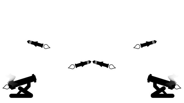 Missiles streak across the sky as defense systems engage, creating a dramatic aerial battle to protect the city from destruction