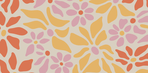 Bold floral patterns bring a vibrant energy to the room with playful colors and dynamic shapes