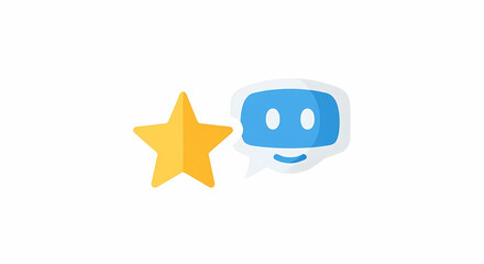 Five-star rating for an artificial intelligence chatbot, symbolizing a positive customer service experience and satisfaction