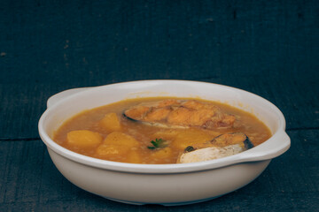 Sancocho soup typical Colombian fish food