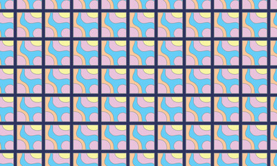 Grid squares pastel abstract pattern. Vector seamless ornament for textile, fabric, interior, ceramic, wallpaper, paper decoration