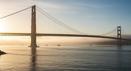 Obraz premium Golden Gate Bridge Silhouette at Dawn, San Francisco, California, USA