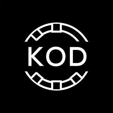 Modern  Tech Logo Design &ndash; Futuristic Blue and White Circular Emblem on Black Background, KOD Later Logo, 

KOD  logo, KOD  modern logo design, KOD  tech logo, KOD  futuristic logo, KOD  circular logo