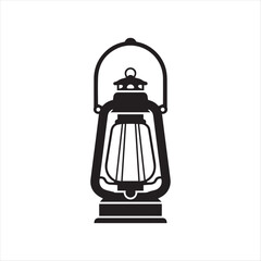 Minimal vintage lantern illustration on white background