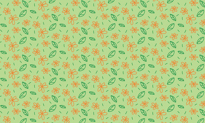 Hand drawn flower pattern abstract pattern. Playful botanical vector seamless ornament for textile, fabric, interior, ceramic, wallpaper, paper decoration