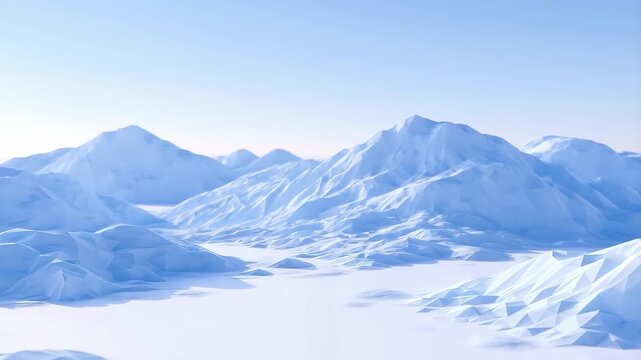 Arctic low poly digital landscape animation