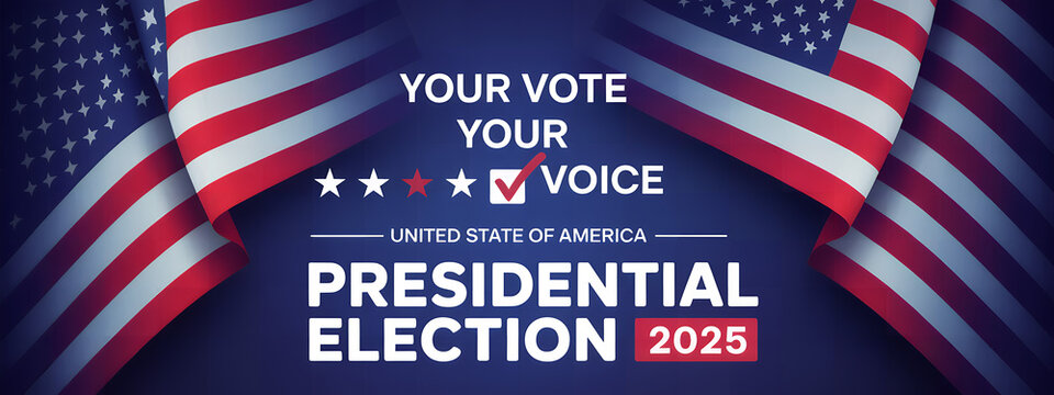 Presidential election day in the United States. Vote 2025. Election 2025 USA. Political election campaign banner. background, post, Banner, card, and poster design with Vote Day on November 5 US