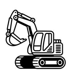 Mini Excavator silhouette, Creative excavator illustration, Construction excavator silhouette vector illustration isolated on a white background,
