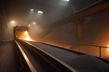 Industrielle Produktion in einer Fabrikhalle mit F&ouml;rderband