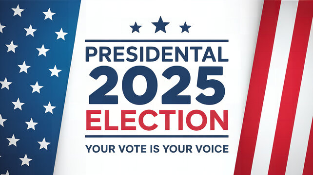 Election day. Vote 2025 in USA, banner design. Usa debate of president voting 2025. Election voting poster. Political election campaign