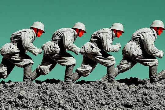 Soldiers Marching in Formation