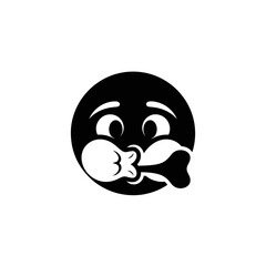 Fototapeta premium Emoji blowing a raspberry silhouette isolated on white background