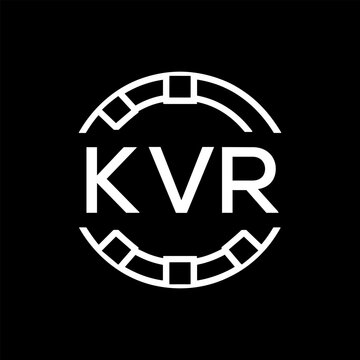 Modern  Tech Logo Design &ndash; Futuristic Blue and White Circular Emblem on Black Background, KVR Later Logo, 
