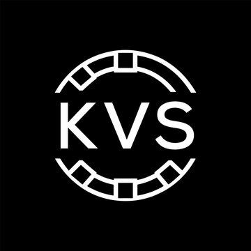 Modern  Tech Logo Design &ndash; Futuristic Blue and White Circular Emblem on Black Background, KVS Later Logo, 
