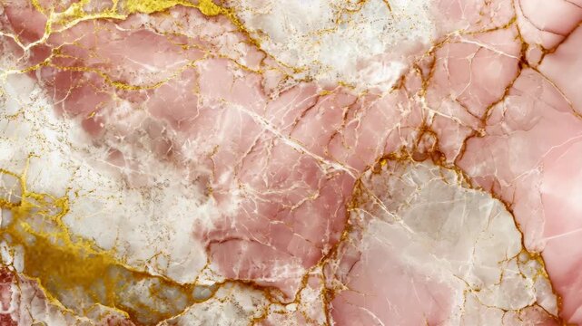Abstract gold and pink marble texture: elegant patterns and colors in motion