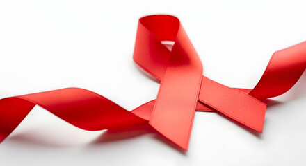 Show your support with this vibrant red ribbon, a symbol of awareness and hope for a healthy future for all