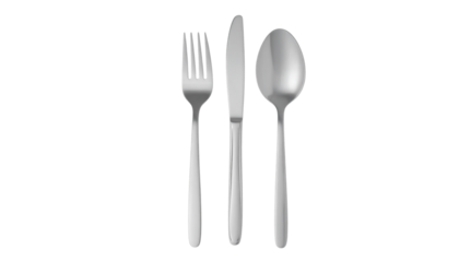  Classic dining utensils trio fork, spoon, and knife isolated on transparent background