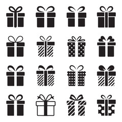 A colorful set of vector gift boxes with bows and ribbons for holiday and birthday celebration illustration