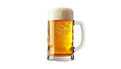  Beer mug with foam isolated on transparent background