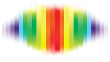 Abstract rainbow spectrum of blurred vertical bars isolated on transparent background, a vibrant and colorful design element