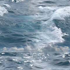 Fototapeta premium Powerful waves collide with rocks, splashing water in a lively coastal scene under bright daylight. The natural beauty captivates SEAMLESS PATTERN