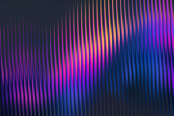 Abstract vertical lines with vibrant pink and blue light illumination Glass effect, Reeded glass gradient