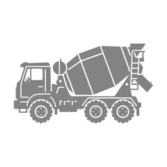 Concrete Mixer Truck Silhouette Design Illustration