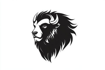 Fototapeta premium Majestic lion head logo isolated on white background