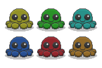 Cute Pixel Art Spider Kawaii 8 Bit Style Cartoon Character