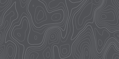 Abstract black background, white contour line pattern, resembling a topographic map. The overall style should be minimalistic, modern, and artistic. wavy topographic map and curved line background. 