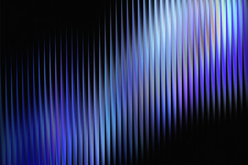 Abstract vertical lines of blue and purple light on a dark background, reeded Glass effect, Glass gradient