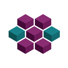 Obraz premium Biomaterial Block Flat Icon, Engineered Polymer