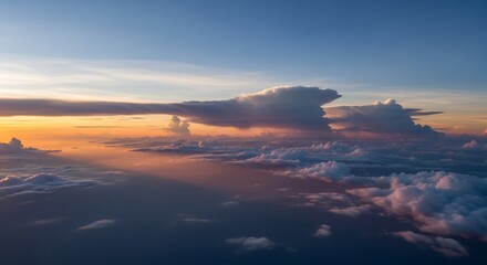 Sunset Cloudscape Aerial View.