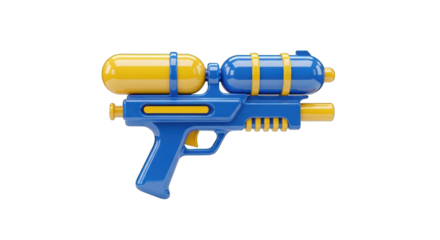 Colorful Blue and Yellow Water Gun Toy.