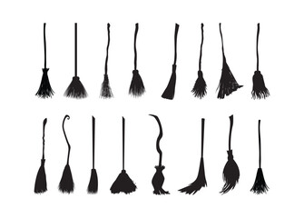 Witch Broom, Witch, Broom, Witch Broom vector bundle, Cornhole clipart, Cornhole silhouette.