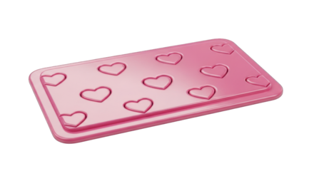 Pink Heart-Shaped Mold Tray for Baking or Crafts.