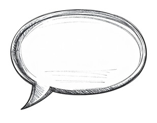 手書き風イラストの吹き出し素材。背景透過。