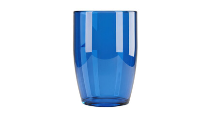 Elegant Tall Blue Glass Tumbler for Beverages.