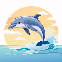 Obraz premium Delphin springt aus Wasser