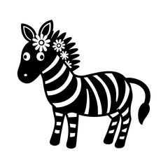 cute zebra wearing a daisy crown for kids