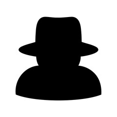 A mysterious figure in silhouette wearing a fedora hat, a classic noir image